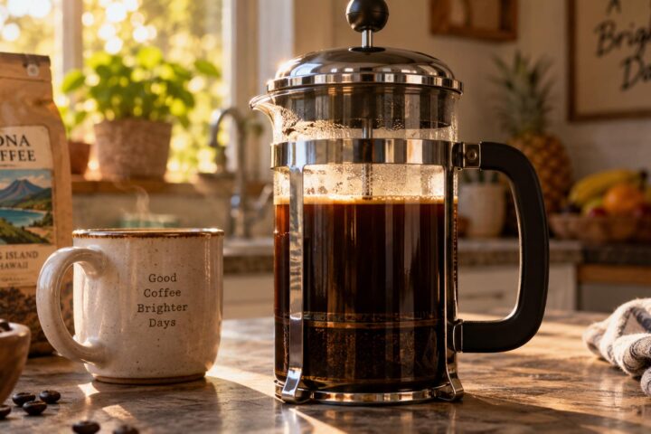 How to Make Kona Coffee in a French Press
